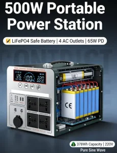 500W Portable Solar Generator Lightweight Solar Generator for Camping Inverter Lithium Battery All in One Battery and Inverter