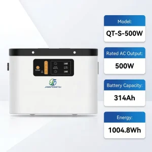 500W Portable Solar Generator Power Station with MPPT 1004Wh LiFePO4 Battery Backup Hybrid Grid for RV Camping Home
