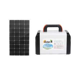 500W Solar Power Station 12V 50AH Portable Solar Generator with Solar Charger Car Jump Starter 2 LED Lights for Home Camping