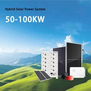50KW 100KW On/Off Grid Hybrid Solar Energy System, Complete Solar Panel Kit with 200KWH Lithium Battery for Home Commercial Use