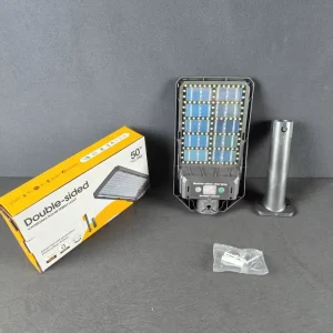50W IP65 Double-Sided Monocrystalline Solar Street Light with Radar Remote Control for Road and Garden