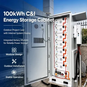 50kW 100kWh Outdoor LiFePO4 Battery Storage Cabinet Commercial Solar BESS Energy Storage System Backup Power Grid Support
