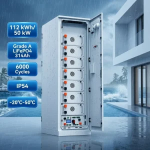 50kW 112kWh High Voltage Commercial Energy Storage System with Hybrid Inverter for Solar Applications