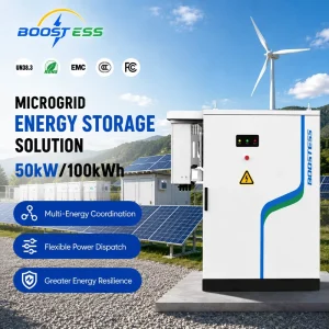 50kW Hybrid Solar BESS with 100kWh LiFePO4 Battery, Heat Ventilation and Air Conditioner Cooling