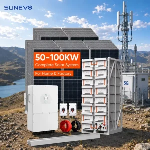 50kw 100kw Hybrid Solar Energy Storage System with Mono Crystalline Panels and Lithium Battery for Global
