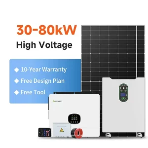高压锂电池太阳能电池板逆变器50kw并网太阳能发电系统60kw 80kw三相离网混合系统