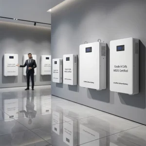51.2V 100Ah 200Ah 300Ah Home LiFePO4 Battery 5/10/15kWh Grade A Cell Smart BMS Wall-Mount Solar Storage System