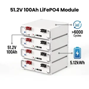 51.2V 100Ah 5.12kWh LiFePO4 Rack Mount Energy Storage Battery Smart BMS for 5 10kW Solar System