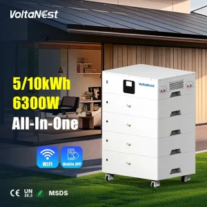 51.2V 100Ah 6.3kW 5-20kWh Mobile All-In-One Solar Battery LiFePO4 Hybrid Grid Home Energy
