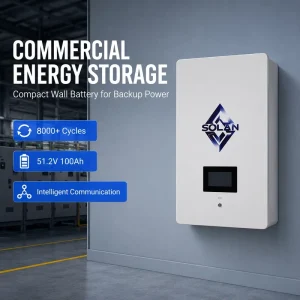 51.2V 100Ah Wall Mounted Solar Battery Pack with CAN RS485 for Off-Grid Energy