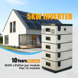 51.2V 15 KWH SPS002 Split Stackable LiFePO4 5KW Solar Inverter for Home Backup Off Grid Use