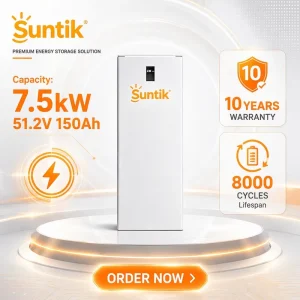 51.2V 150Ah 7.5KWh 8000 Cycles 300ah Lithium Solar Battery Floor Mounted Lifepo4 Battery Mobile 51.2v Home Energy Storage System