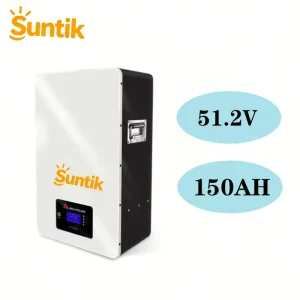 51.2V 150Ah LiFePO4 IP65 CAN Solar-Ready Off-Grid/Hybrid Wall-Mounted Split System BMS 7.5kWh Energy Storage Battery