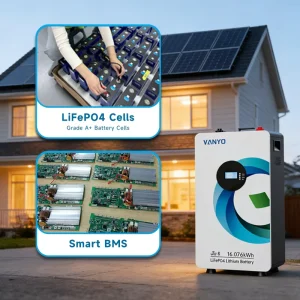 51.2V 16kWh Solar System LiFePO4 Energy Powerwall 48V 15kWh Lithium Battery Home Storage Battery