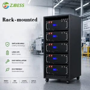 51.2V 200Ah Rack Mount Solar Lithium Battery 10kWh for Home Energy Storage Systems Hybrid Inverter CAN RS485 Communication