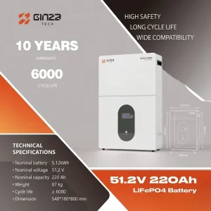51.2V 220Ah 10 20kW Split Stackable LiFePO4 Battery IP55 Wall Mount Smart CAN RS485 Hybrid Grid Solar Save Money Gain