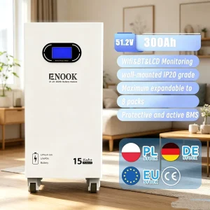 51.2V 280A 15kW 15kWh LiFePO4 Battery Pack for Home Solar Storage