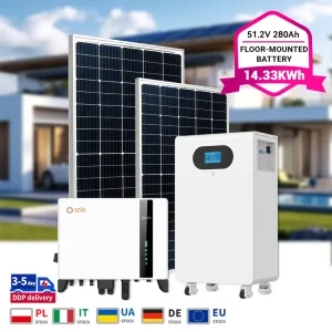51.2V 280Ah 14.33kWh Floor Mounted LiFePO4 Battery Pack 300Ah 1P16S IP20 CAN RS485 Communication Smart BMS for Solar Storage ESS