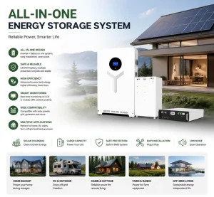 51.2V 300Ah LiFePO4 15kWh Battery Pack Solar Power Storage Off Grid Residential Inverter Compatible Home Energy Storage System