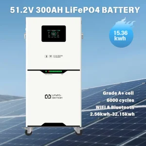 51.2V 300Ah LiFePO4 Battery 15kWh 20kwh 32kwh Solar Energy Storage Battery with A+ Grade Cells WiFi Bluetooth Monitoring