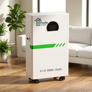 51.2V 300Ah Lithium Battery 15.4kWh LiFePO4 Solar Energy Storage Stackable AC IP20 200A Max Discharge 150A Charge for Home