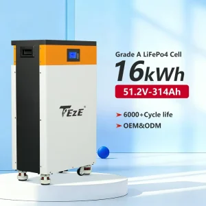 51.2V 314Ah 300Ah Home Energy Storage System 16KWh Lifepo4 Lithium Battery Power Wall Home Solar Battery