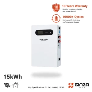 51.2V 330Ah LiFePO4 Split Battery 15kWh Solar Energy Storage System IP65 Wall-Mounted CAN Commercial Industrial Energy Storage