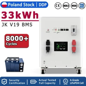 51.2V 33kWh Lifepo4 Battery Pack Build-in JK V19 BMS with Heating Pad for Home Off-grid Solar Power Storage