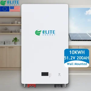 51.2V 48V 200Ah LiFePO4 Wall Mounted Low Voltage Lithium Battery System 10.24kWh for Residential Solar Energy Storage