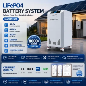51.2V 628Ah 32.15kWh LiFePO4 Battery Pack 8000 Cycles Solar Energy Storage System with BMS
