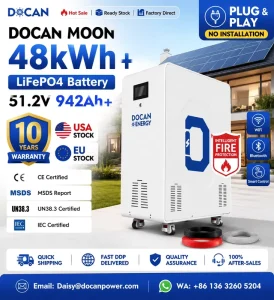 51.2V LiFePO4 Battery 15kWh 32kWh 48kWh Deep-Cycle Photovoltaic Home Solar Energy Storage System ESS Plug-and-Play