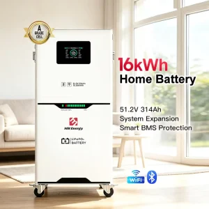 51.2V LiFePO4 Solar Battery Pack with 15kWh, 16kWh, or 20kWh Capacity for Home Energy Storage