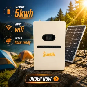 51.2v 100ah LiFePO4 Battery Stackable Home Energy Storage Battery Lithium Solar Power System for House Backup Off Grid 5kWh