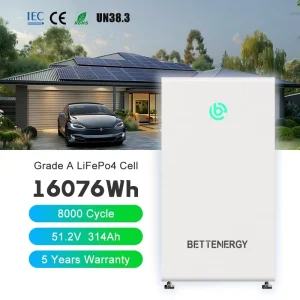 51.2v 300Ah 314Ah Energy System Wall-Mounted Hybrid Solar Kit Stackable LiFePO4 Battery for Home Energy Storage