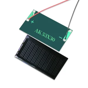 工厂原装环氧聚晶迷你太阳能板53x 30mm 5v 19% 效率带15厘米线