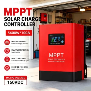 5600W 100A MPPT Solar Power Charge Controller 150V Input for 12V 24V 48V Lithium Battery in Off Grid Solar Energy System