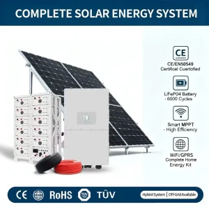 全套离网混合太阳能储能系统 5KW 10KVA 一体化 3KW 6KW 家用太阳能电池板发电系统