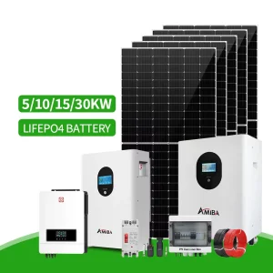 5KW 10KW 15KW 30KW混合太阳能系统，带MPPT逆变器和Lifepo4锂电池太阳能系统太阳能发电机