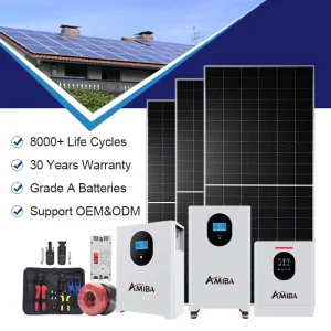 5KW 10KW 20KW 离网太阳能系统全套套装，带48V 51.2V LiFePO4电池家用太阳能电池板套件
