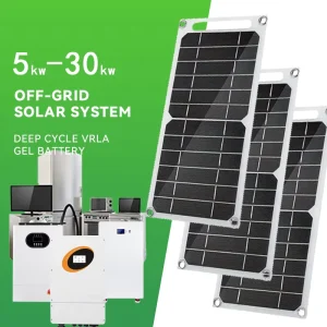 5KW 10KW 高性价比 MPPT 太阳能套件全套套装，带纯正弦波逆变器、锂离子电池，10 年保修