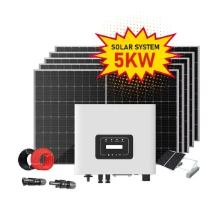 5KW 网络太阳能系统套件，适用于住宅屋顶安装并网逆变器高效太阳能电池板，适合日常家庭使用