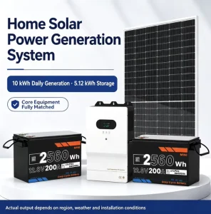5KW Home Solar Generator Energy Storage Battery and Standalone Grid Tied Inverter for Photovoltaic Power Generation Kit