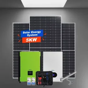 5KW 完整混合式太阳能发电系统套件 MPPT 锂离子单晶太阳能电池板 网络家庭储能系统