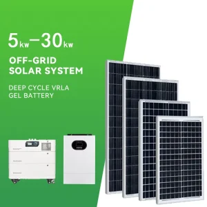 5KW至50KW混合离网太阳能电池板套件，带10KVA电力系统多晶硅电池逆变器MPPT控制器