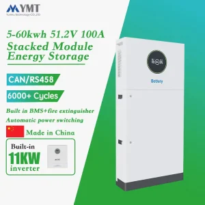 5KWH 51.2V Stackable Lithium Battery Pack CAN 25kw Hybrid Inverter HV Controller High Voltage Lifepo4 BMS for Solar