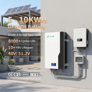 5KWh 10kWh 48V 51.2V LiFePO4 Lithium Battery Wall Mounted Smart BMS Solar Energy Storage Home Off Grid