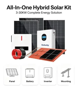 太阳能系统磷酸铁锂电池 5Kw 10Kw MPPT 12Kw 6kw 混合离网太阳能电池板存储系统