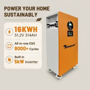 5kW 16kWh All in One Solar LiFePO4 Battery System 51.2V 314Ah Home Energy Storage Off Grid Residential Backup CAN Communication