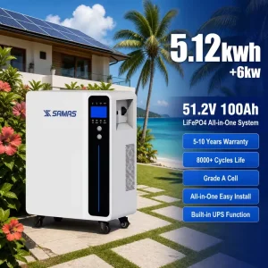 5kW 5.12kWh 51.2V 100Ah All In One Solar Inverter Battery IP54 Outdoor Weatherproof CE IEC62619