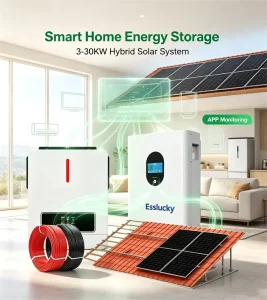 全套5kW 8kW 10kW 15kW 20kW MPPT锂离子电池住宅混合并网太阳能系统
